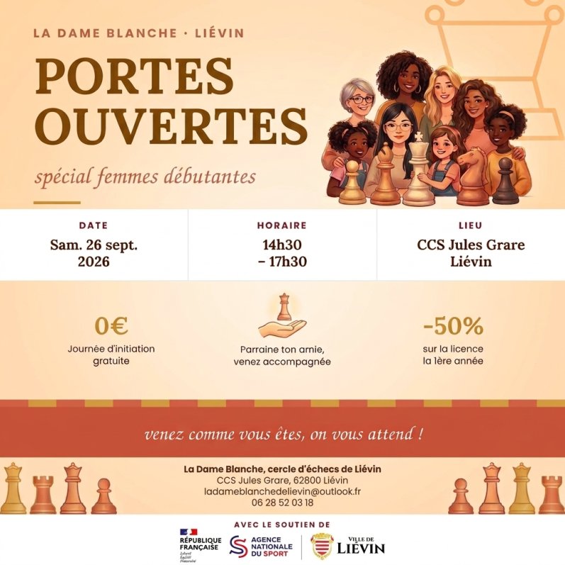 Portes ouvertes spéciale femmes débutantes : venez découvrir les échecs !